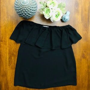 Say What Off the Shoulder Black Blouse Size M